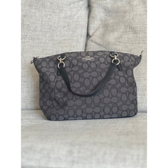 COACH Monogram Canvas Small Bag #F36625 Kelsey Grey/Black - Picture 7 of 7